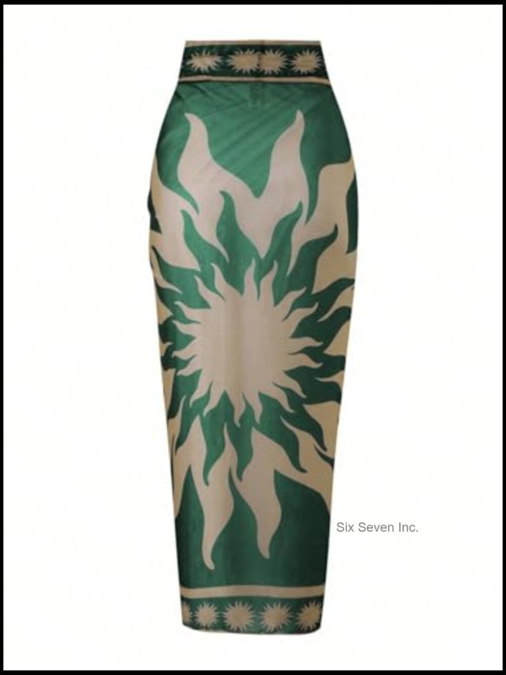 One Piece Swimsuit with Sarong Wrap Skirt Set Beach Cover Up - Picture 5 of 6